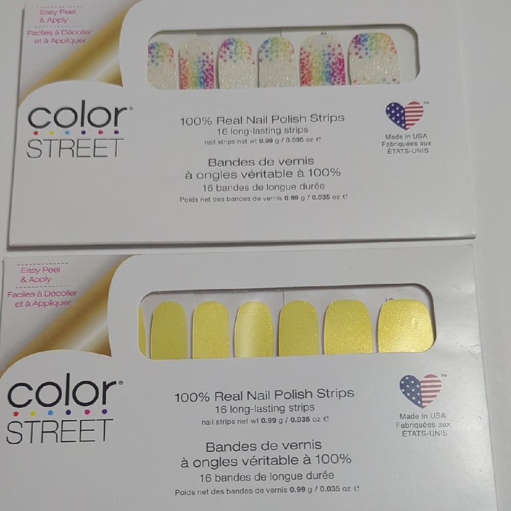 Color Street Nail Polish Strips - Multicolor and Yellow